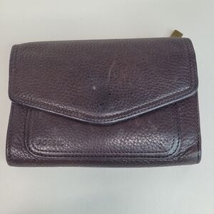 Fossil Maddox Marlow Leather Flap Clutch Wallet Chestnut Brown Vintage